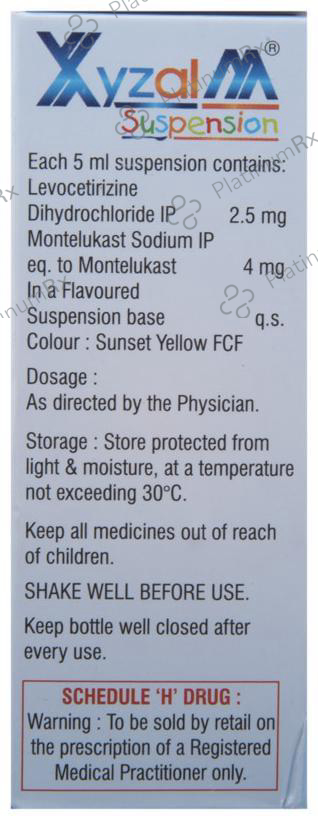 Xyzal M 2.5/4mg Suspension 60ml