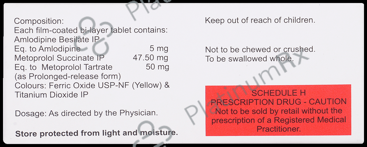 Amlosafe MT 50 5/47.5mg Tablet PR 10s