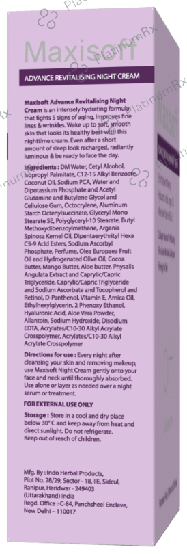 Maxisoft PH Balanced Advance Revitalising Night Cream (50gm Each) 2 Tubes