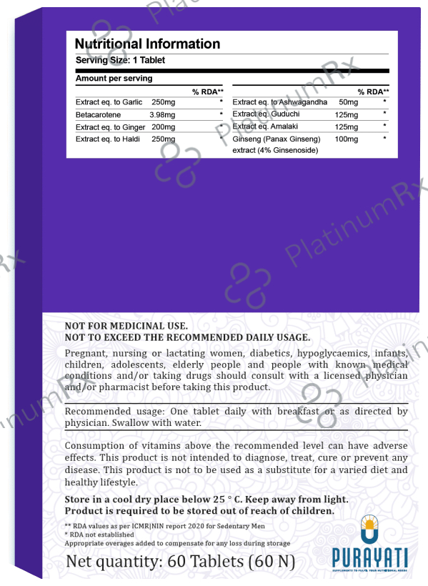 Purayati Herbal Immunity Supplement Tablet