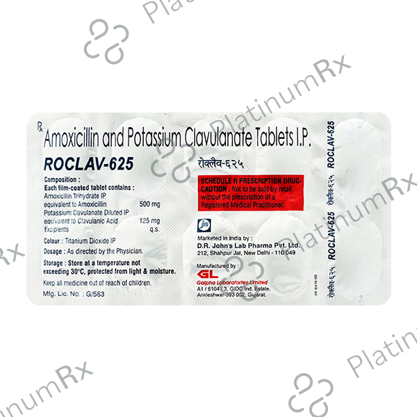 Roclav 500mg/125mg/60M Tablet 10s