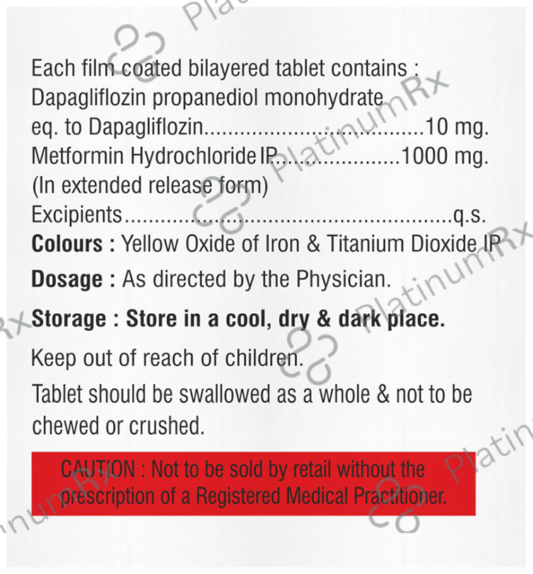 Dapocee M Forte 10mg/1000mg Tablet