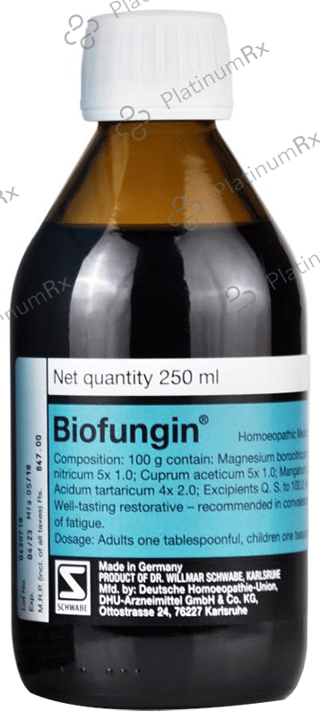 Dr Willmar Schwabe Germany Biofungin Syrup 250 ml