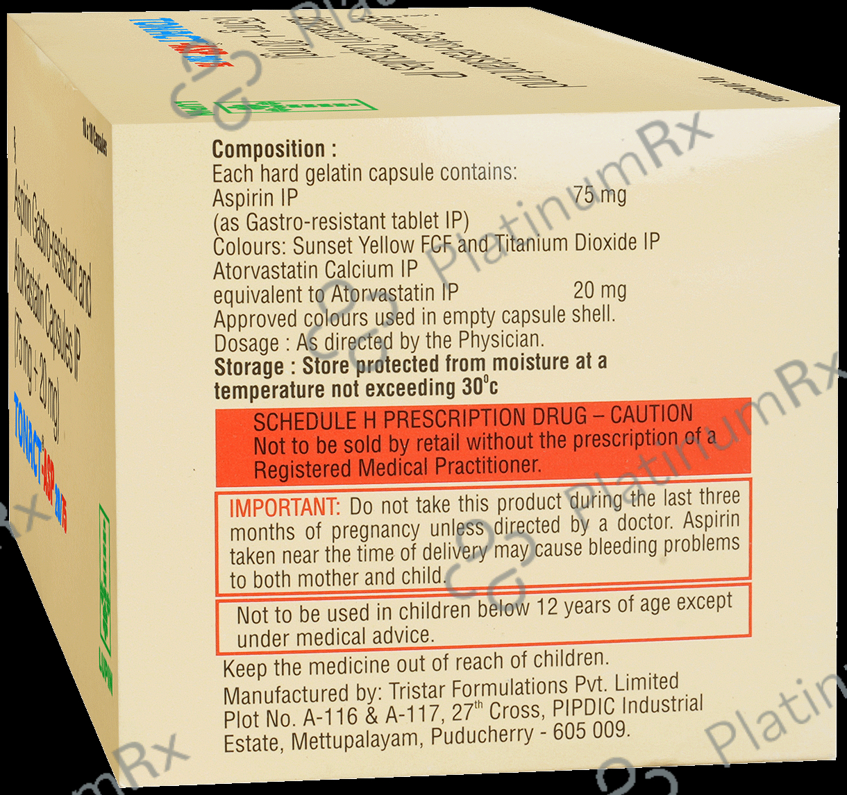 Tonact ASP 20/75mg Capsule 10s