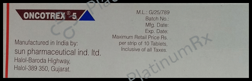 Oncotrex 5mg Tablet 10s