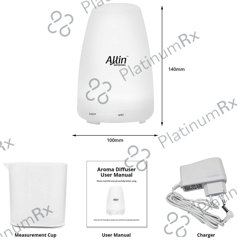 Allin Exporters DT 1509GS Aroma Diffuser & Ultrasonic Humidifier (100ml Tank)