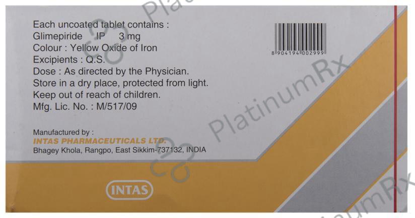 Zoryl 3mg Tablet 15s