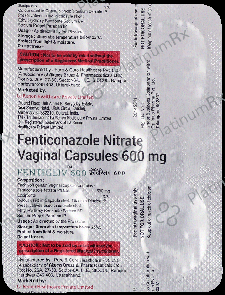 Fentigliv 600mg Vaginal Capsule 1s