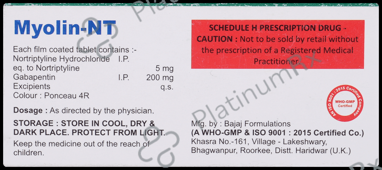 Myolin NT 200mg/5mg Tablet