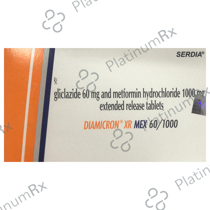 Diamicron XR Mex 60/1000mg Tablet ER 10s