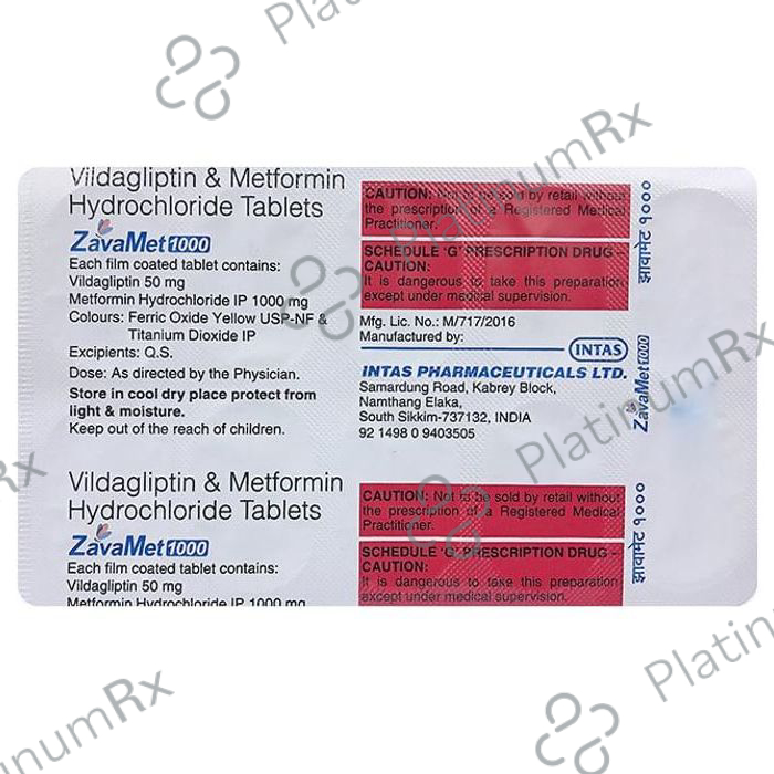 Zavamet 1000/50mg Tablet 10s