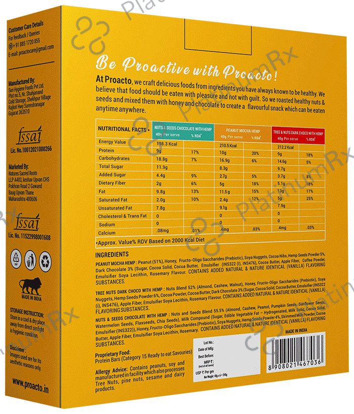 Proacto Plant Based Protein Snack Bar (40gm Each)