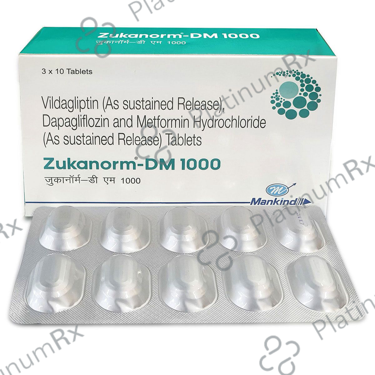 Zukanorm DM 10/1000/100mg Tablet 10s
