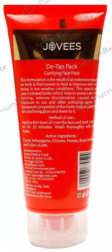 Jovees De-Tan Face Pack 50 gm