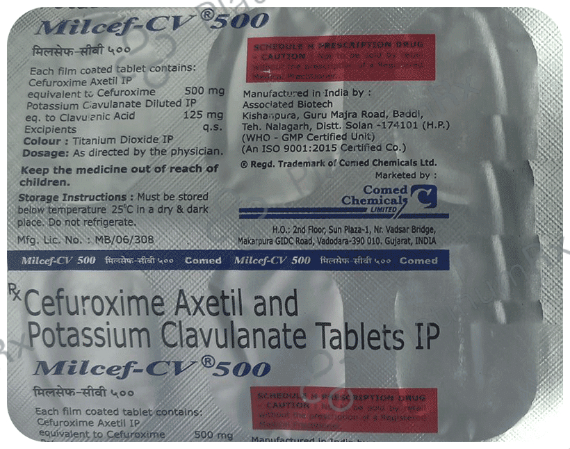 Milcef CV 500/125mg Tablet 6s