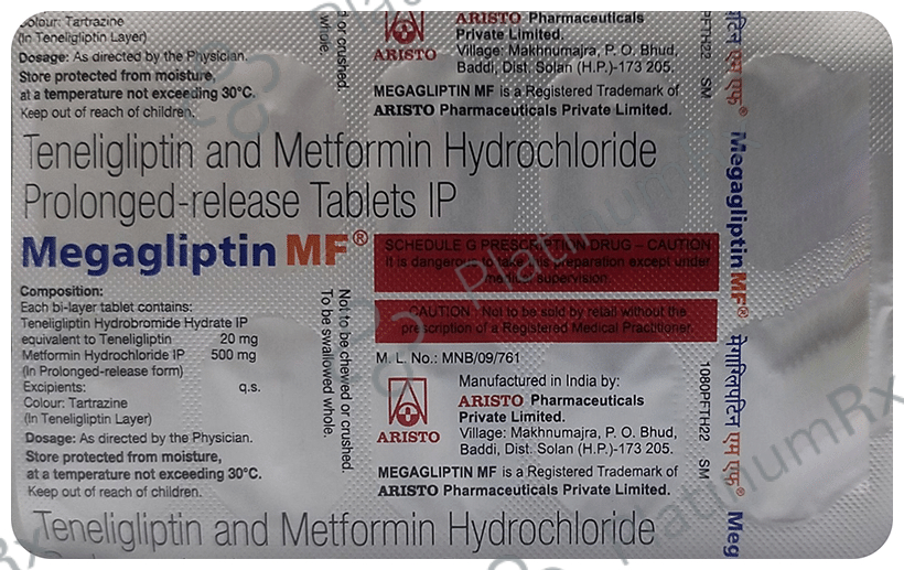 Megagliptin MF 500/20mg Tablet PR 10s