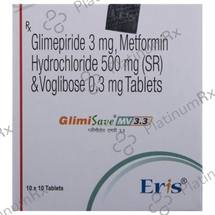 Glimisave MV 3/500/0.3mg Tablet SR 10s
