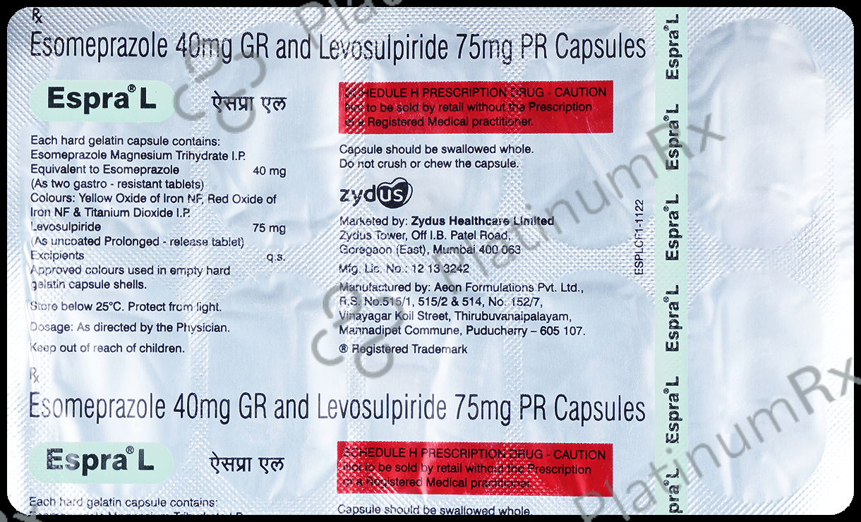 Espra L 75mg/40mg Capsule