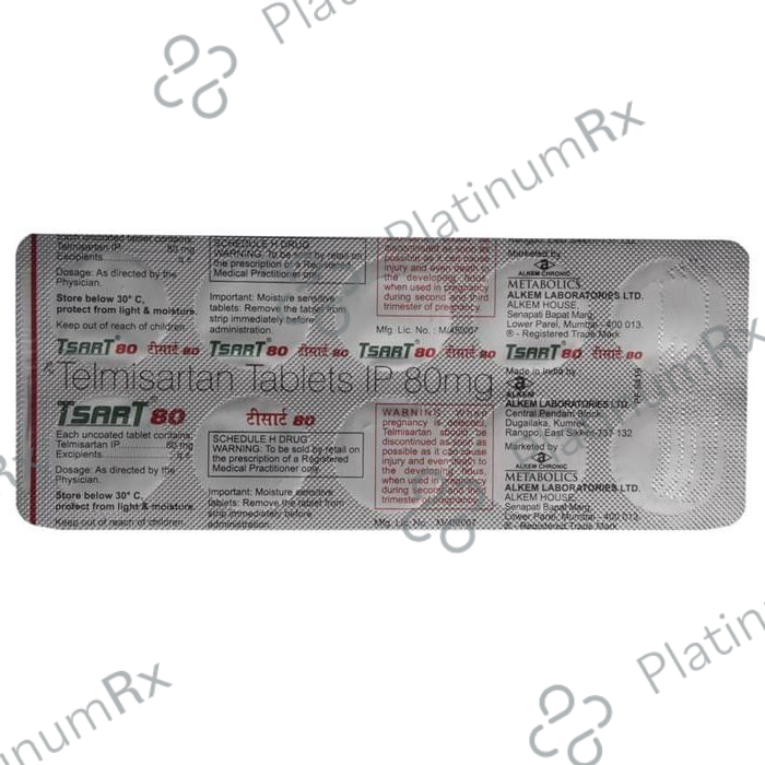 Tsart 80 Tablet 10 Tablet