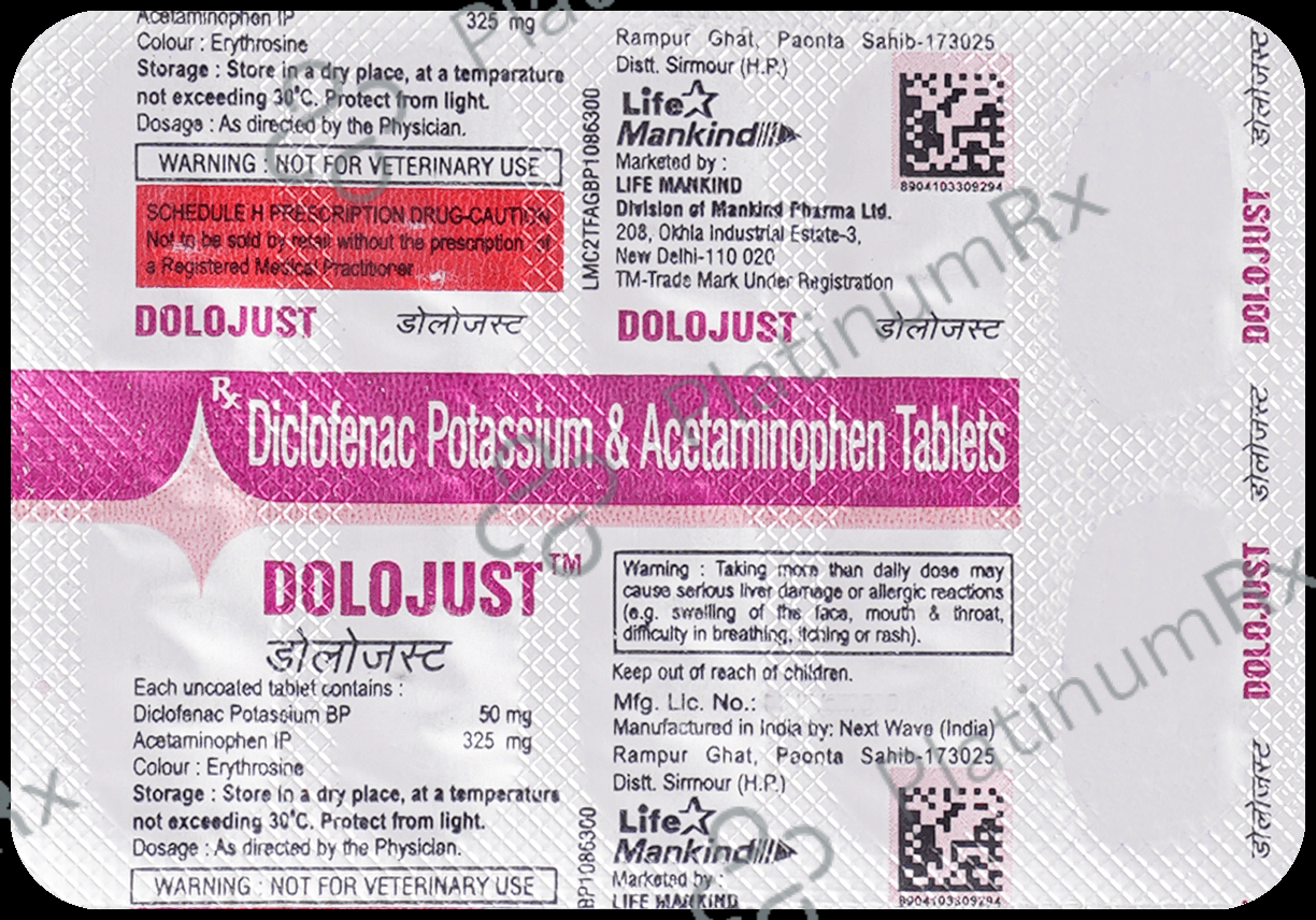 Dolojust 50/325mg Tablet 10s