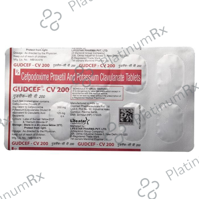 Gudcef CV 200/125mg Tablet 10s