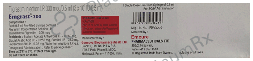 Emgrast 300mcg Injection