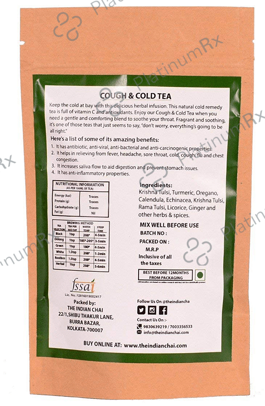 The Indian Chai Cough & Cold Tea (Get 3 Nylon Tea Bags Free)