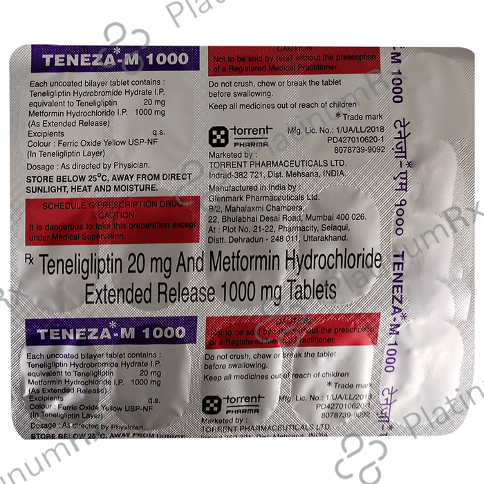 Teneza-M 1000 Tablet ER 10 Tablet ER