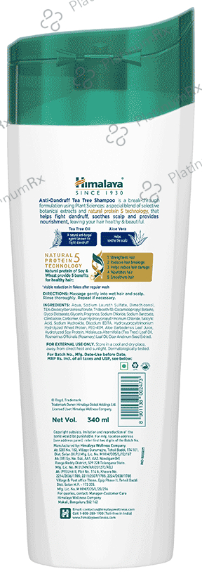 Himalaya Anti-Dandruff with Natural 5 Protein Technology Shampoo Tea Tree 340 ml