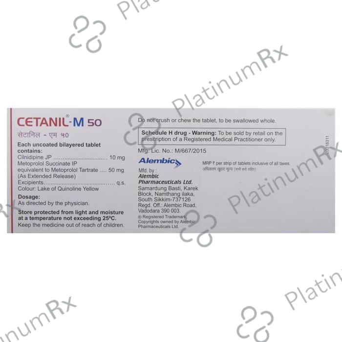 Cetanil M 10/50mg Tablet ER 10s