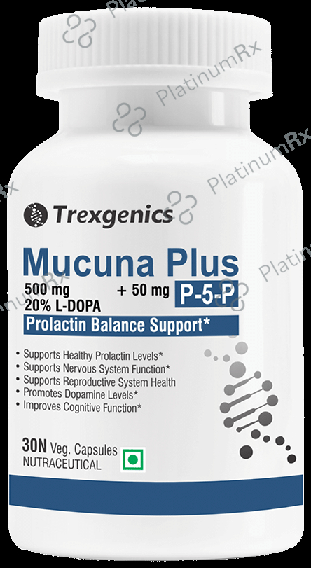 Trexgenics Mucuna Plus 20% L-DOPA 500mg P-5-P Veg Capsule