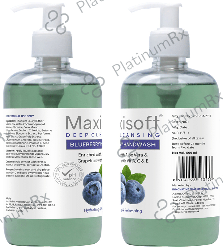 Maxisoft Deep Cleansing Blueberry Handwash (500ml Each) 1 Bottle