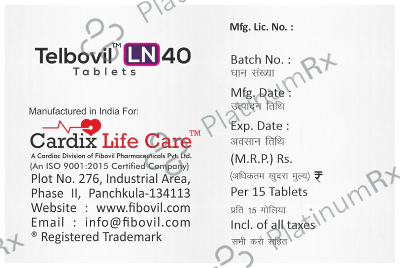 Telbovil LN 10mg/40mg Tablet