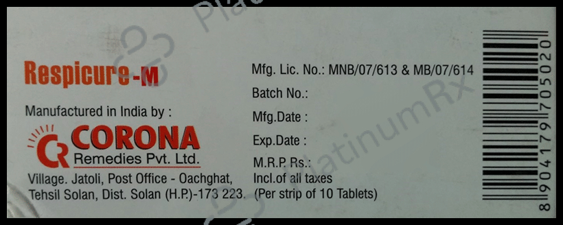 Respicure M 5/10mg Tablet 10s