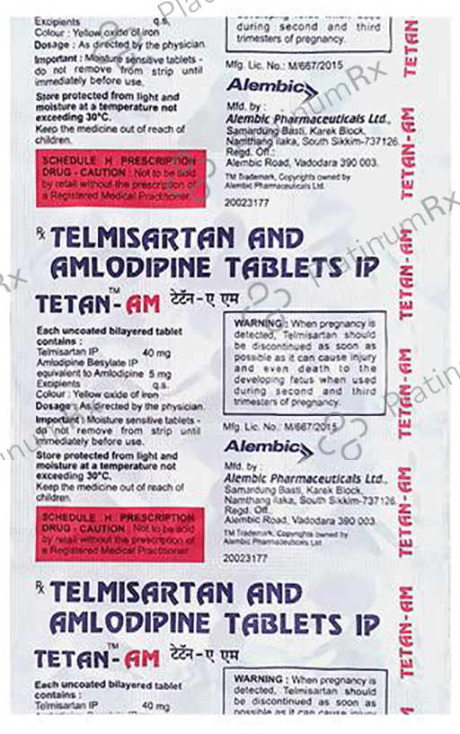 Tetan AM 5/40mg Tablet 15s