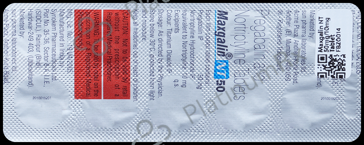 Maxgalin NT 50mg/10mg Tablet