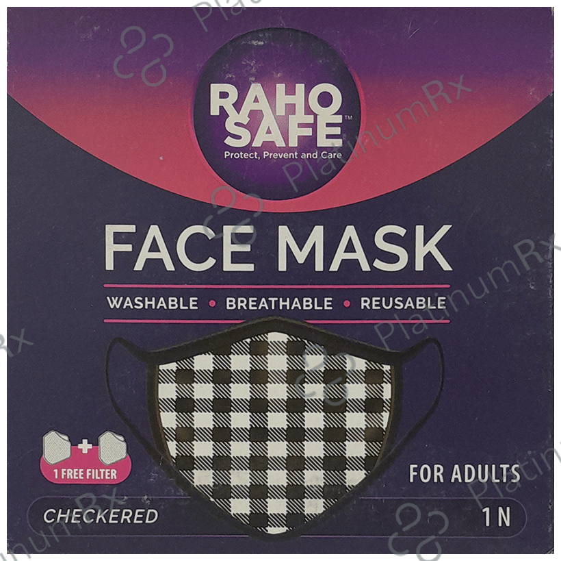 Raho Safe For Adult Mask Checkered