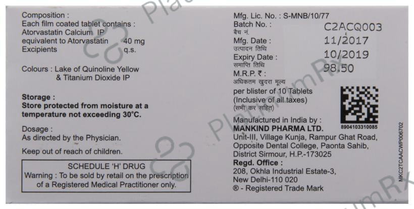 Lipikind 40mg Tablet 10s