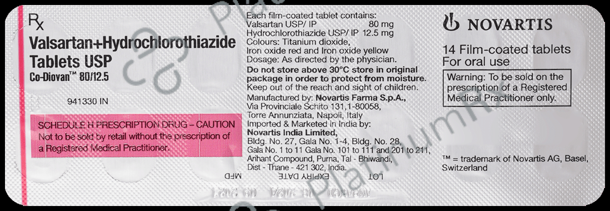 CO Diovan Fct 80mg/12.5mg Tablet 14 tablets
