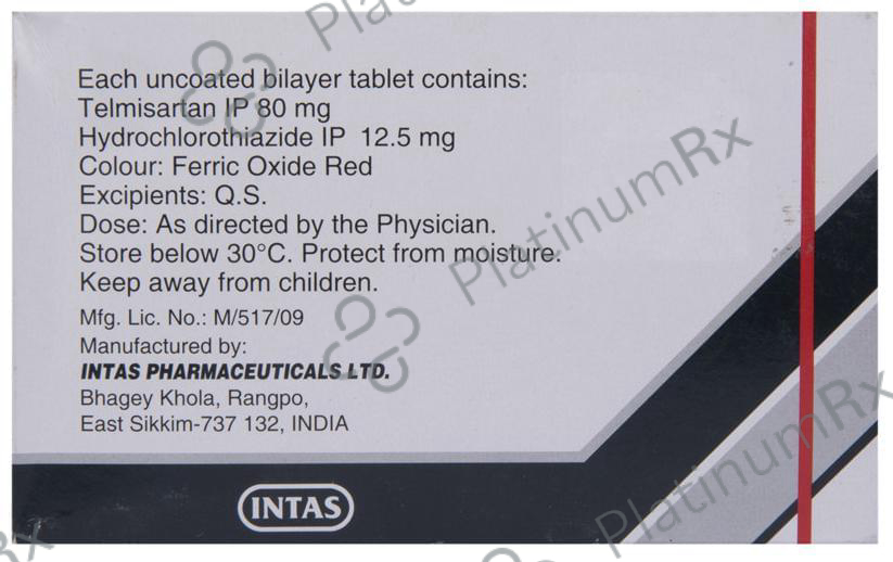 Sartel H 80mg Tablet 15s