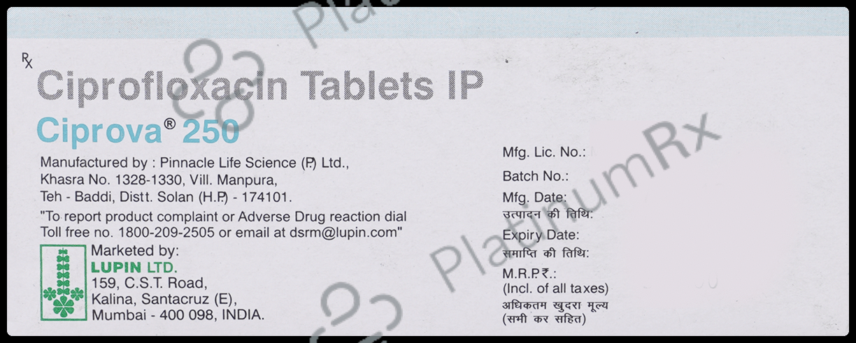 Ciprova 250mg Tablet