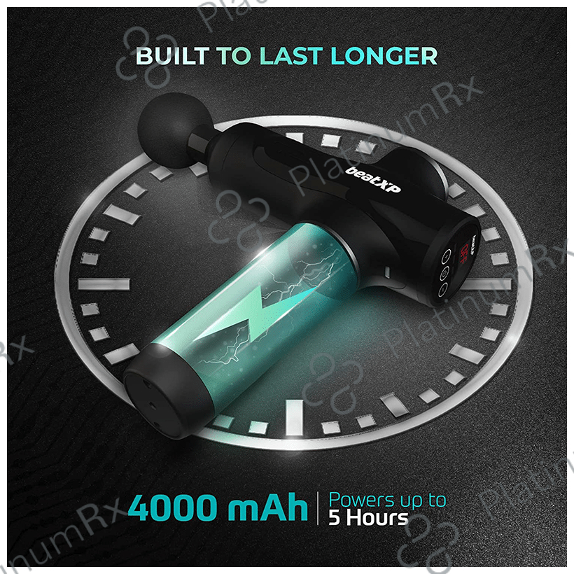 beatXP Bolt Go Deep Tissue Massage Gun Matte Black