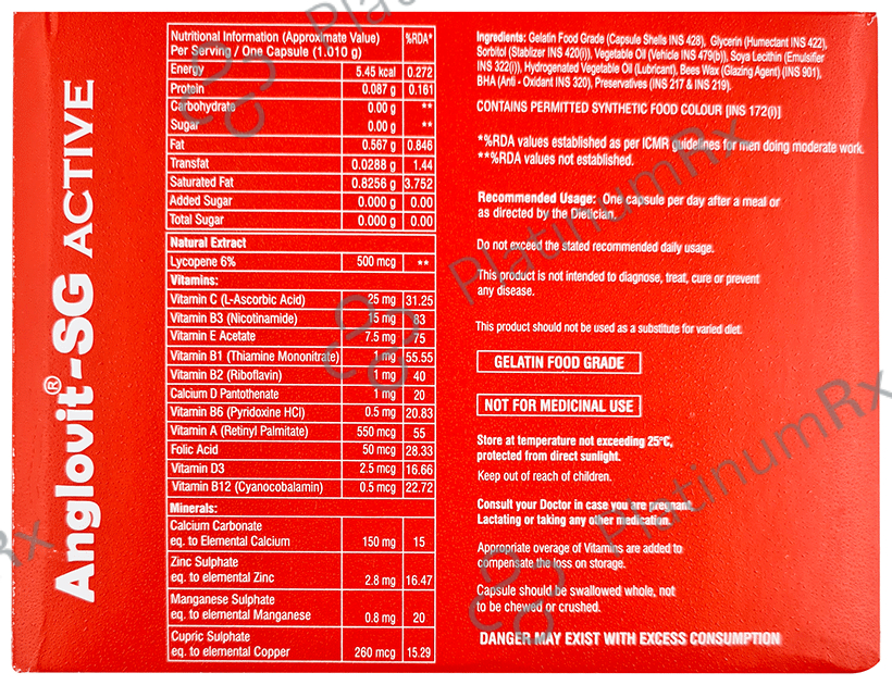 Anglovit Anglovit-SG Active Soft Gelatin Capsule