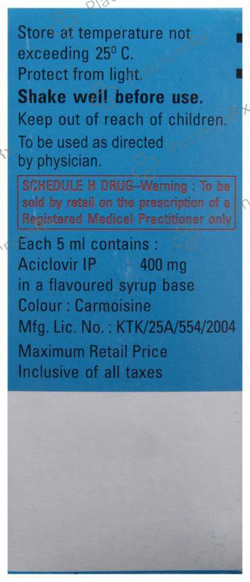 Zovirax 400mg Oral Suspension 100ml