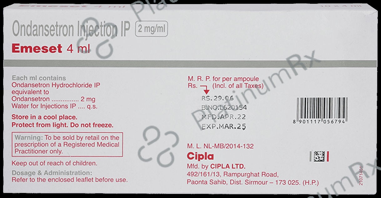 Emeset 2mg/ml Injection (1*4ml Ampoule)