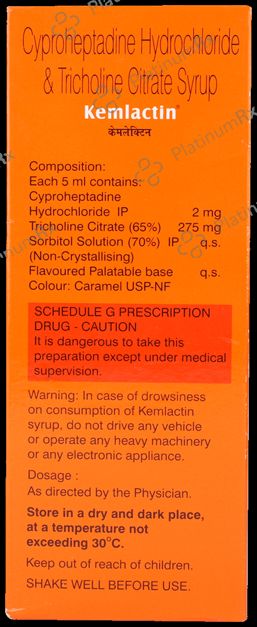 Kemlactin Syrup Orange Sugar Free