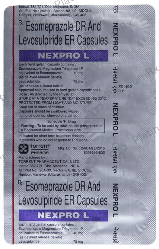 Nexpro L 40/75mg Capsule SR 10s