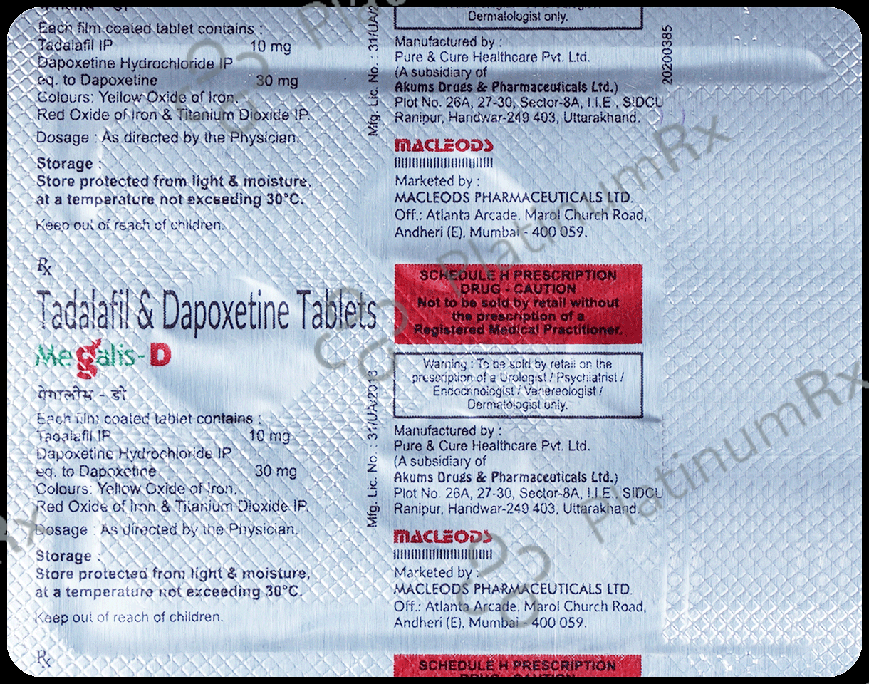Megalis D 10/30mg Tablet 4s