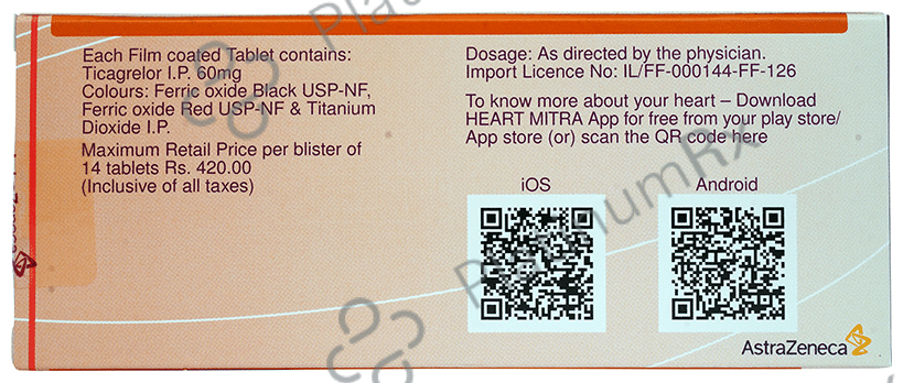 Brilinta 60mg Tablet 14s