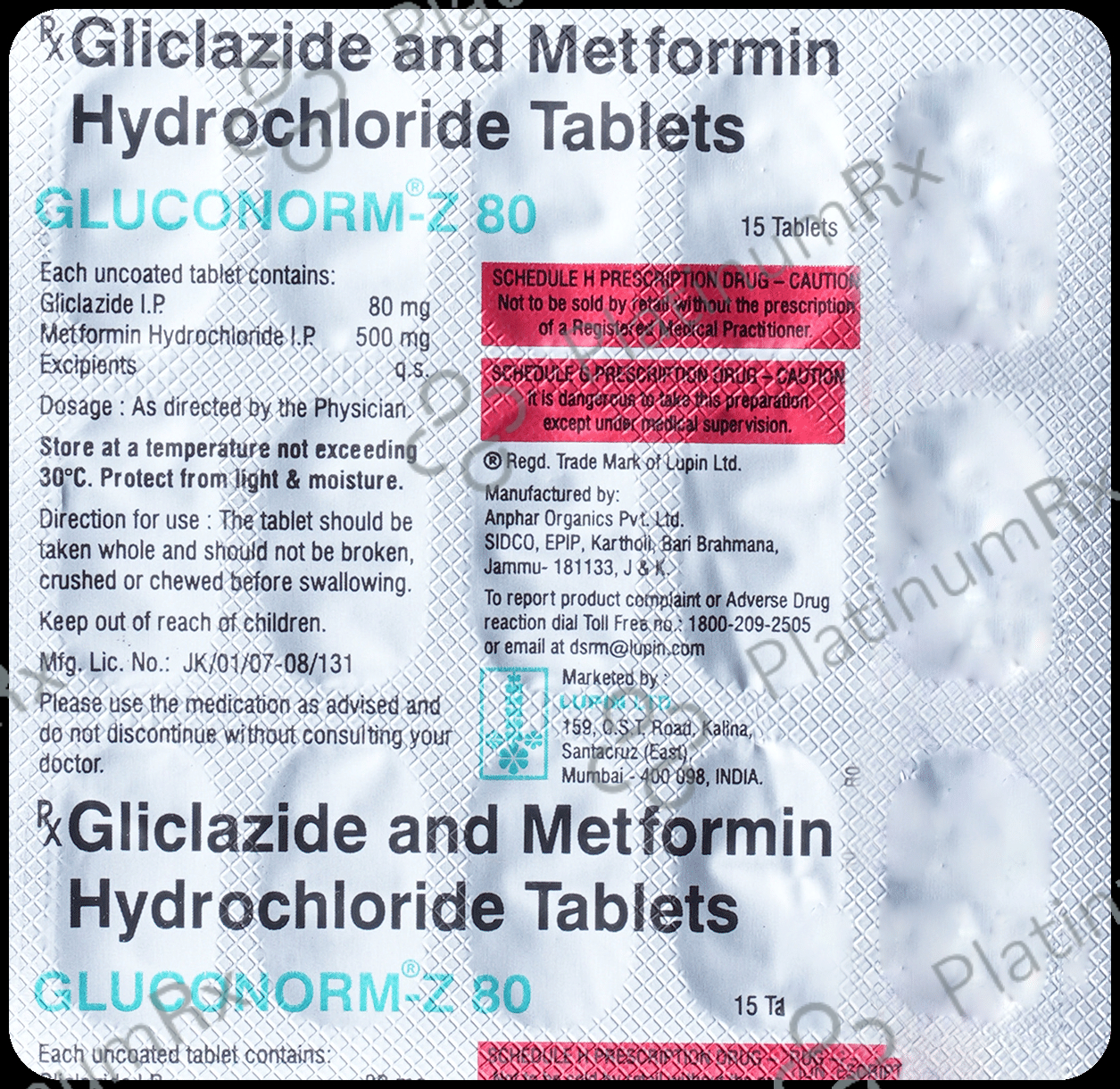 Gluconorm Z 80/500mg Tablet 15s